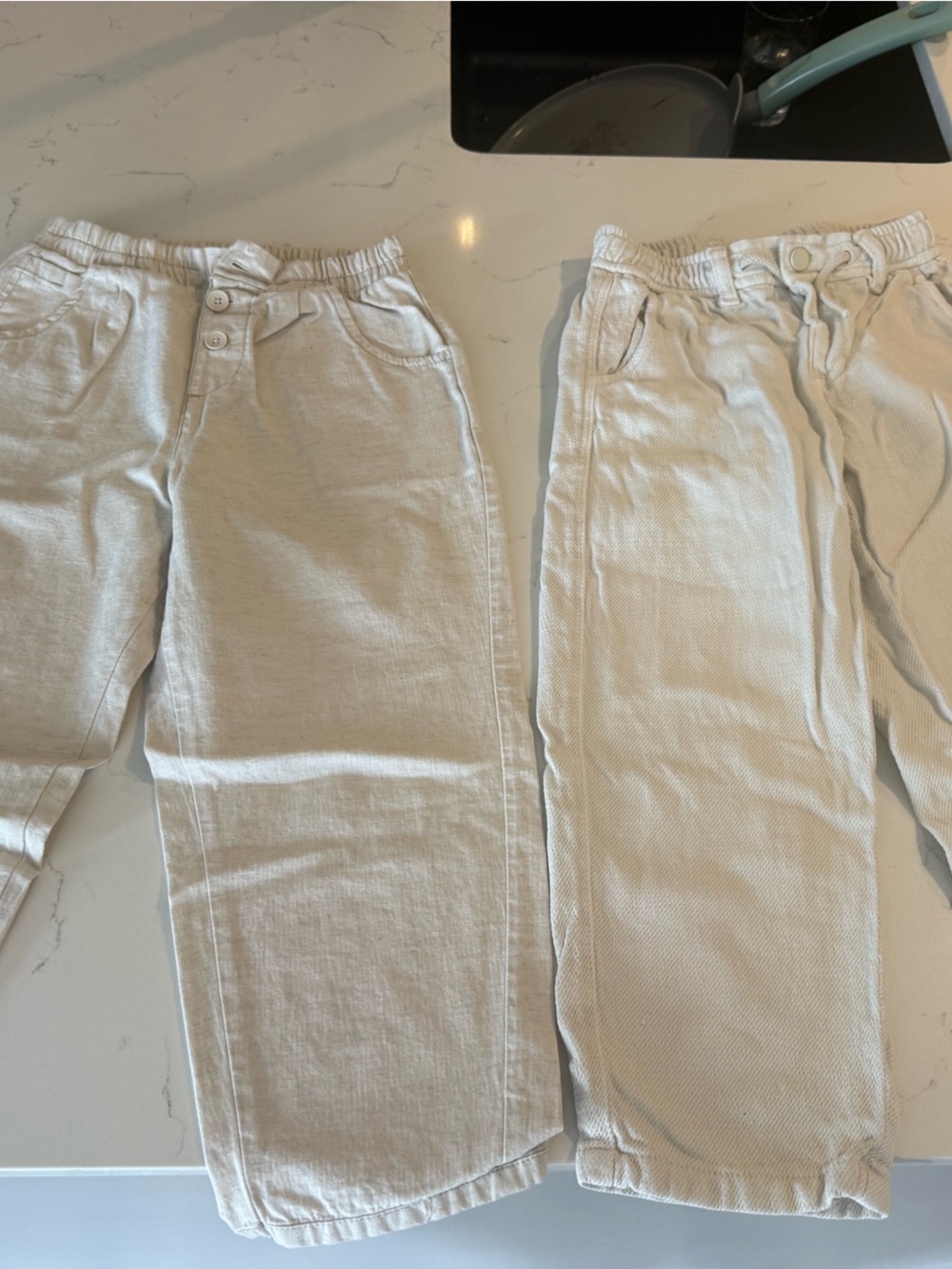 Zara Off-White Kids Elastic-Waist Joggers
